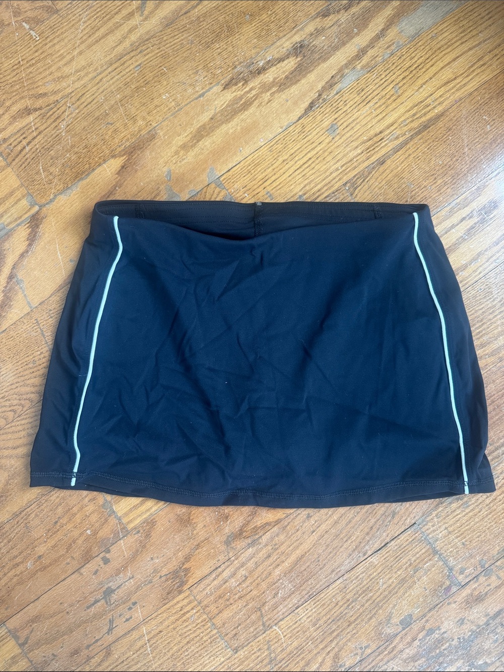 Garage Black Athletic Skort with Light Blue Piping